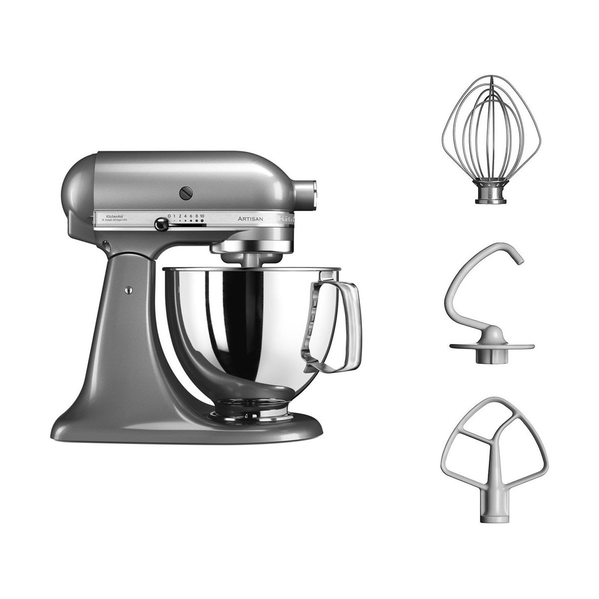 KitchenAid 5KSM125ECU robot pâtissier à mouvement planétaire 300W