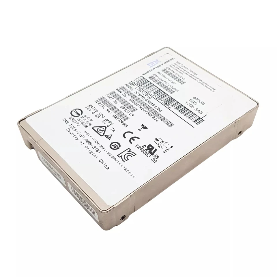 IBM 00FG710 800GB Write Intensive SFF 2.5in SAS-3 12G SSD HUSMM1680ASS200 - Image 2 of 3