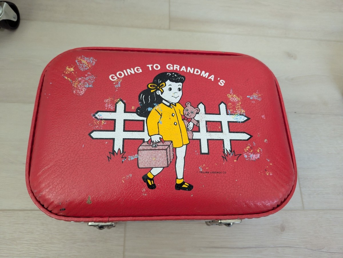50s60s HERCULESヘラクレス ギャバジャン ピンクベージュ XL相当 Vintage 50s 60s Suitcase Trojan Luggage Company Retro Kids Going