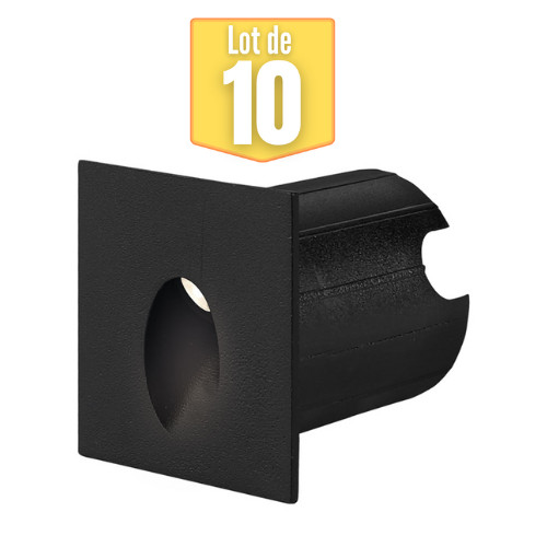 Mini luminaire mural LED carré noir pour balisage escalier
