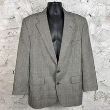 Brooks Brothers Mens 42R Glen Plaid Blazer 100 Wool Sport Coat Gray USA