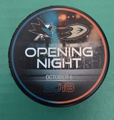 Anaheim Ducks Vs San Jose Sharks 10/8/18 Opening Night Puck (Error Avalanche)