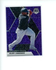 2021 Panini Mosaic Purple Quick Pitch Prizm #193 Eloy Jimenez #d 2/50