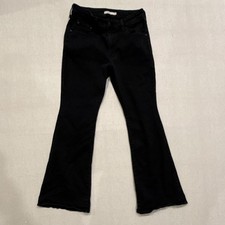 Levi's Women's Black Flared Denim Jeans Regular Size 32 Button Zip 5-Pocket
