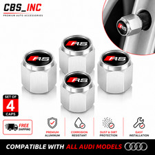 Silver Aluminum Tire Valve Stem Caps Compatible With Audi Rs Set Of 4 Caps