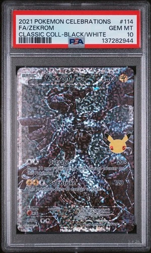 PSA 10 Zekrom Celebrations Classic Collection 114/114 Black/White Pokemon 2021