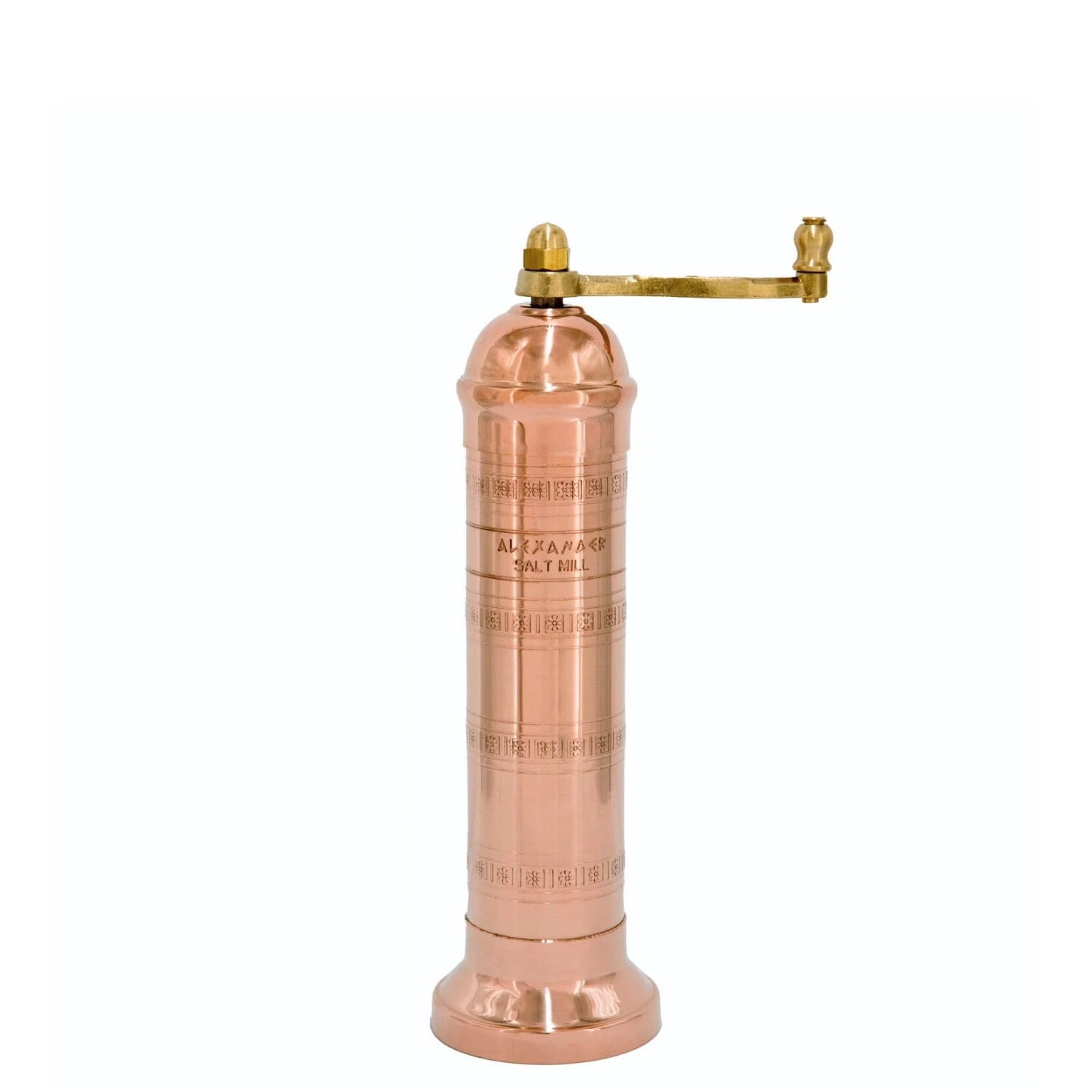 8 Inch Copper Salt Mill Grinder Artisanal European Design Easy Assembly