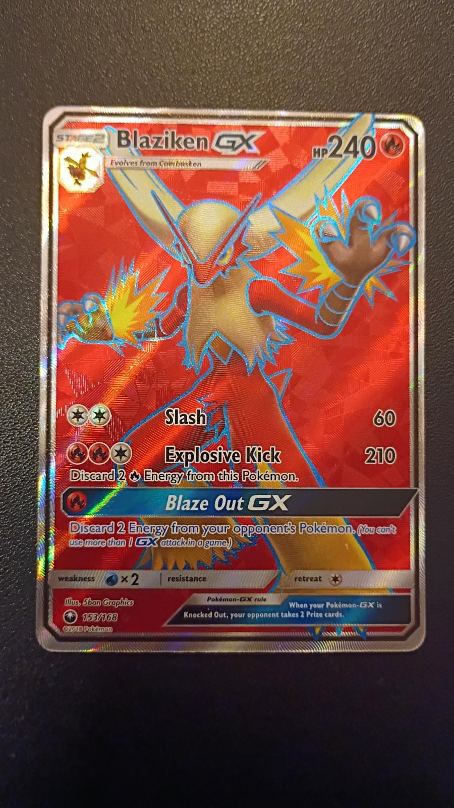 Blaziken GX 153/168 Ultra Rare Celestial Storm Pokemon Holo Near Mint