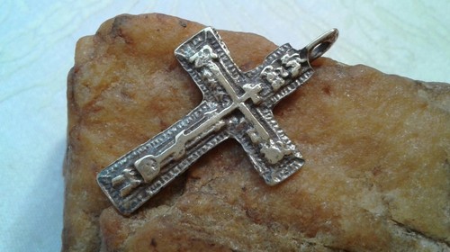 ANTIQUE c. LATE 1600s-1700s ORTHODOX "OLD BELIEVERS" CROSS with PSALM 68 PRAYER