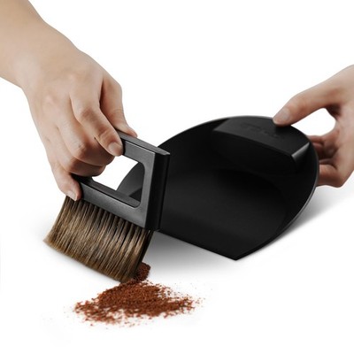 MHW-3BOMBER Small Coffee Brush, Hand Broom and Dustpan 3.54*10.43inch, Black 