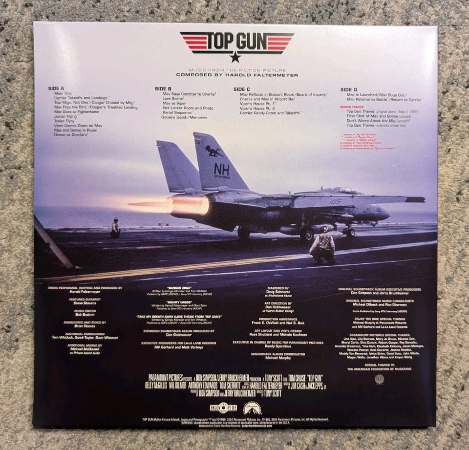 New Top Gun Motion Picture Soundtrack by Faltermeyer 2xLP Flight Suit Green  Foto 2 de 4