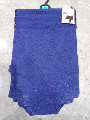 M&S COLLECTION 3er-Pack Flexifit Lace Full Slips Slips Größe 14 hellindigo