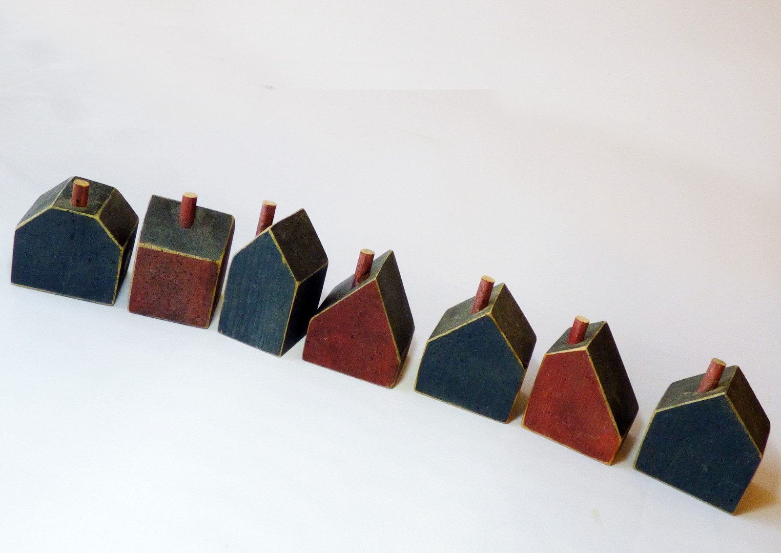 Vintage Wood Blocks Stenciled Houses WELCOME ~ Country Farmhouse Decor Rustic