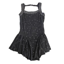 Capezio Womens Sz S Dance Competition Leotard Costume Black Beaded