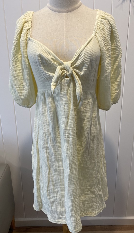 Lemon Cotton Sundress, Size 12