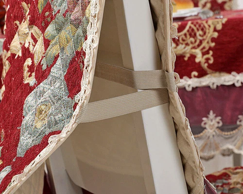 Chenille Rectangle Vintage Lace Tablecloth Events Round Dining Chair Cover - Picture 42 of 45