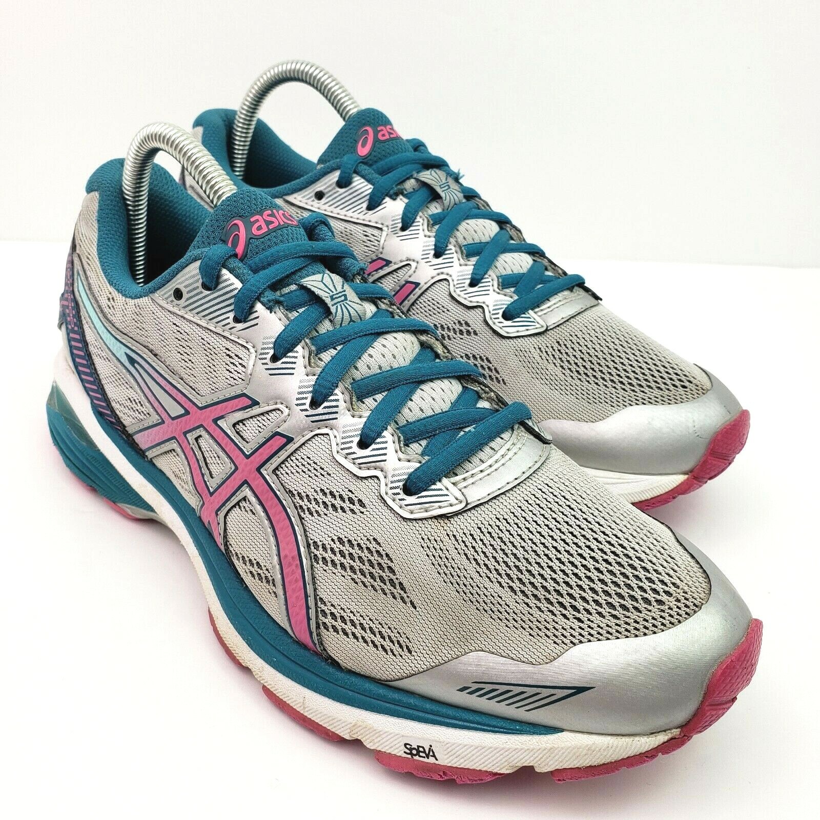 Asics GT-1000 5 Womens Size 9 Silver Green Athletic Running Sneaker Shoes T6A8N