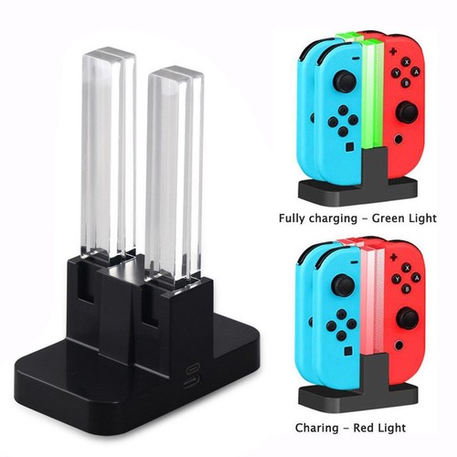 4-Port Controller Charger Dock Charging LED Stand For Nintendo Switch NS Joy-Con - Zdjęcie 5 z 9