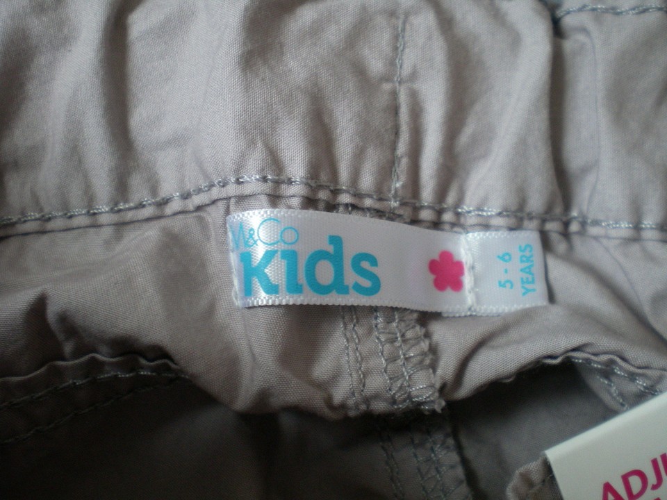 M&Co Grey Trousers Girl Dots Embroidery Pants Kids Size 5 Years 100