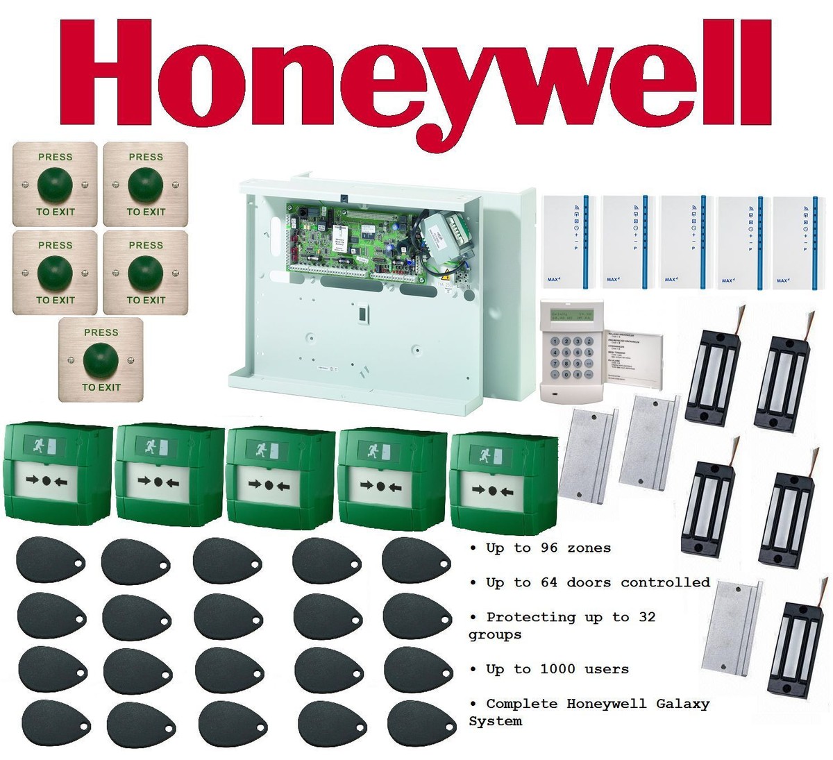 Honeywell Galaxy Dimension 96 Complete Security System, Fire