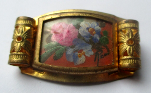 Broche Ancienne Porte-Photo ORAN Polychrome - Bijou Vintage - Occasion 'Dans Son Jus'
