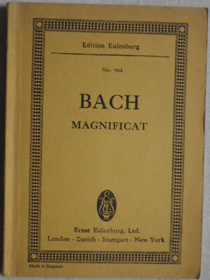 Noten: Arnold Schering, Johann Sebastian Bach - Magnificat. Ernst Eulenburg Ltd,