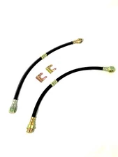 Rubber Brake Hoses Pair 15 3/4" Long w/ 7/16" Banjo & 3/8-24 Female End