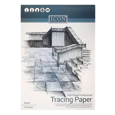 Professional Tracing Paper Arts Crafts Pad Book Copying Drawing 60gsm 25 Sheets