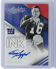 2014 Panini Absolute Football Frank Gifford PLATINUM AUTO #1/1 signed Giants