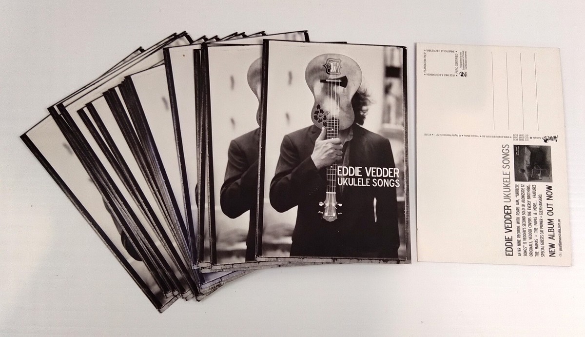 17 x Original Genuine Eddie Vedder Ukelele Songs 10cm x 15cm Promo
