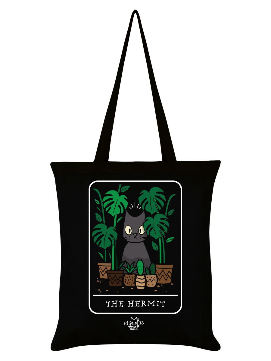 Spooky Cat Tote Bag Tarot The Hermit Black 38x42cm