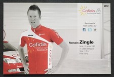 2801 Romain Zingle Radsport 2012 Cofidis Pro Cycling Team Autogrammkarte
