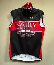 Voler Mens Large Mock Neck Family Cycling Center Vest Black/Red Back Pockets