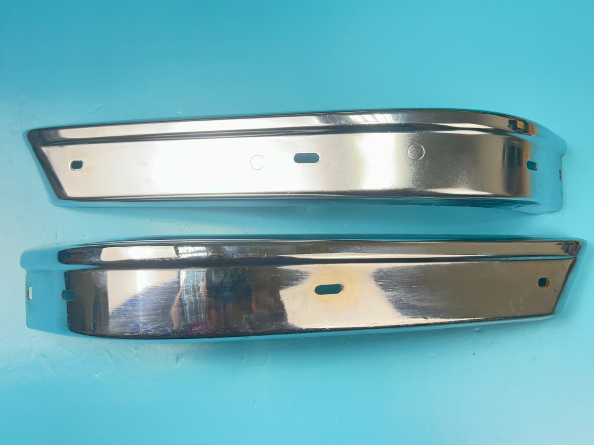 BMW E28 5 series Front Chrome Bumper Extensions Ends Set Vorder