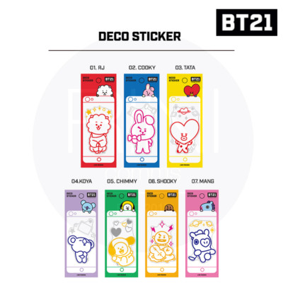 BTS BT21 Official Authentic Goods Mobile Deco Sticker 7Characters + Tracking#