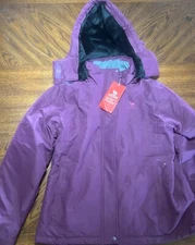 CAMEL CROWN Women's Ski Jacket. Waterproof/Warm Fleece Liner. Purple- Size Large