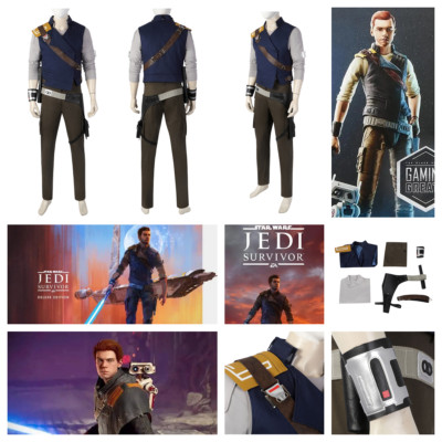 Star Wars Jedi Cal Kestis Cosplay Halloween Party Deluxe Battle Costume fullsuit