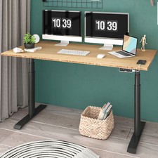 FLEXISPOT Dual Motor 3 Stages Standing Desk Rectangle Bamboo Top w/ USB Port