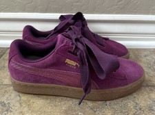 Puma Unisex Kids Purple Suede Low Top Casual Sneakers Shoes Size 6C