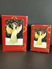 Set Of Vintage Brass & Copper Angel Candle Holder-Home For The Holidays Rare ‘95