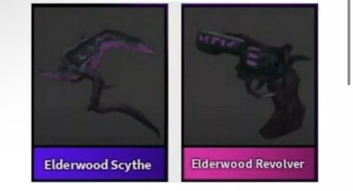 Elderwood Scythe & Eldwrwood Revolver murder mystery 2 MM2 roblox