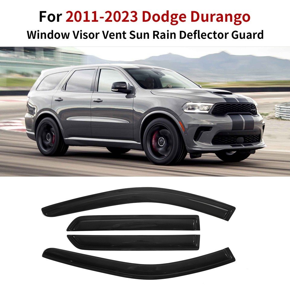 4PCS Window Visor Vent Sun Rain Deflector Guard Set For 2011-2023 Dodge ...