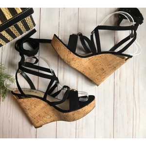 guess lace up wedges