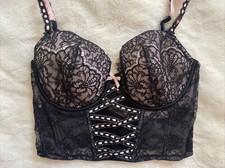 Victoria's Secret Bustier Corset Bra Lingerie Dream Angels Strappy Small S DD