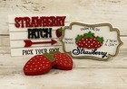 HL Summer Decor - Wood Strawberry Tier Tray Decor 5pc