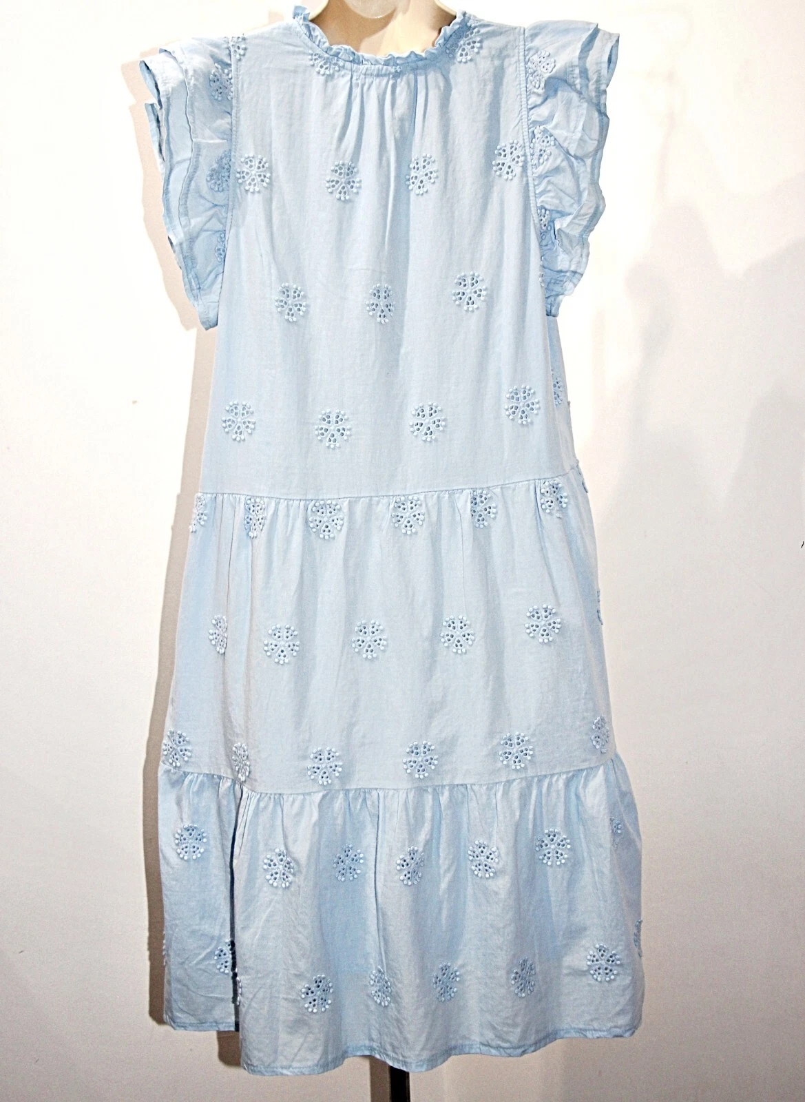 VALENTINO Abito lungo VALENTINA NALDI 100% cotone manica svasata scollo Henley 40" tg XL
