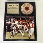 Art Monk Signed Framed Photo NFL All-Time Reception Record Plaque #493/820