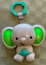 VTG Kids II Inc Green Light Up & Musical Sounds Elephant Toy Music Box Tested