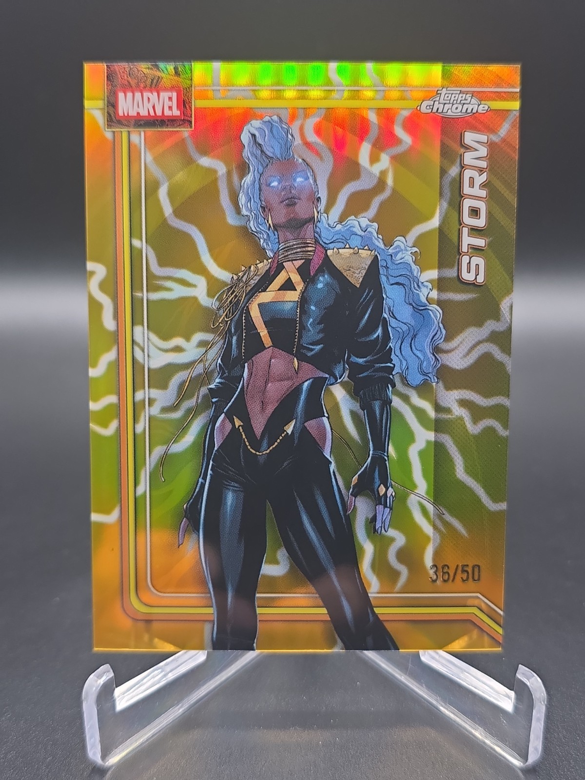 2026 Topps Chrome Marvel Storm Gold Lightning Storm’s Refractor /50 #169