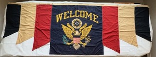 Welcome Dettras Everwear Bunting Flag 3x8 8’ Red White Blue Angle Style 143?
